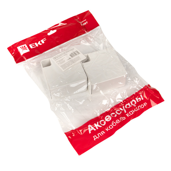 Поворот 90 гр, (60х40) (4 шт) белый EKF-Plast