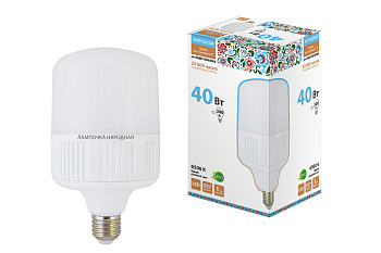Лампа светодиодная T-40 Вт-230 В-6500 К–E27 (120x207 мм) Народная TDM Лампа светодиодная T-40 Вт-230 В-6500 К–E27 (120x207 мм) Народная TDM