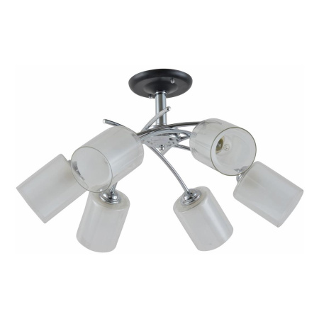 16-42 Светильник декоративный, потолочный, "Классик", 6хЕ27, 60Вт, 230В/50Гц, 650х320мм, металлическое основание, стеклянный плафон, хром, APEYRON