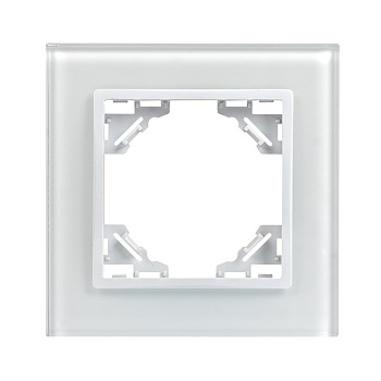 Минск Рамка 1-местная стеклянная белая EKF