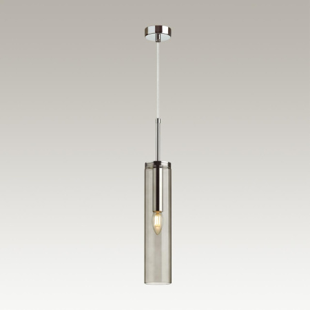 Подвес E14 1*40W KLUM хром/дымчатый ODEON LIGHT