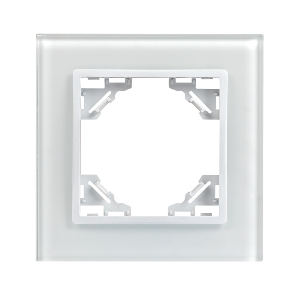 Минск Рамка 1-местная стеклянная белая EKF