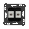 Компьютерная розетка RJ-45 без шторки в стену, кат.5e двойная экранированная, "Avanti", "Черный квадрат" DKC