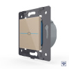 Одноклавишный сенсорный выключатель Quadro с радиоупр., цвет золотой (механизм) Livolo