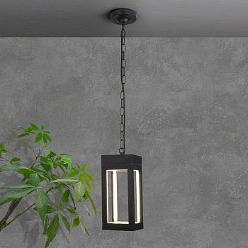 Уличный подвесной светодиодный светильник 12Вт 4000К черный IP54 Frame (a051857) Elektrostandard