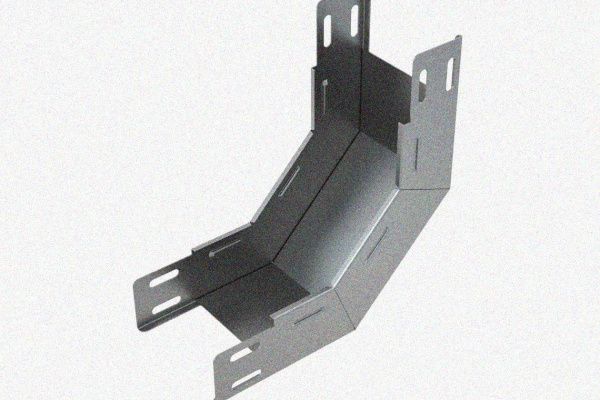 Лоток замковый глухой КПЗГ 200х50-90 (Rп300) УХЛ1 для поворота трассы вверх на 90, радиус поворота трассы 300 мм, горячее цинкование, S1,5