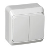 ЭТЮД Выключатель 2клавишный ОП 250В 10А белый IP20 (уп.25шт)  Schneider Electric