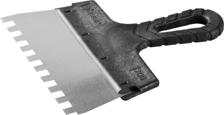 Шпатель "Мастер" ФАСАДНЫЙ, нержавеющее полотно, 200мм, зуб 10х10мм ЗУБР