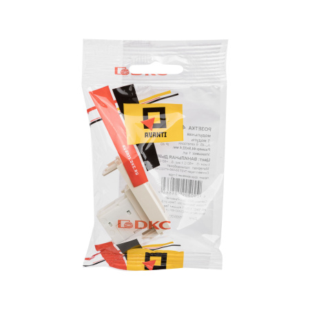 Компьютерная розетка RJ-45 модульная, кат.6, "Avanti", "Ванильная дымка", 1 модуль DKC