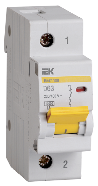 Выключатель автоматический ВА МОД ВА47-100 1П 63А 10кА D IEK
