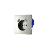 Розетка встраиваемая Voltum S70 с заземлением и защитными шторками, 16А, с USB, A+C, (сталь)