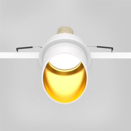 Встраиваемый светильник 1*GU10 12Вт Белый с Золотом IP20 Downlight DL044-01-GU10-W Technical Maytoni