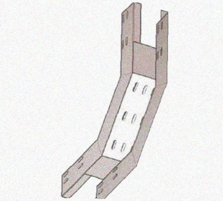 Лоток перфорированный КП 600х65-90 УХЛ1 для поворота трассы вверх на 90, горячее цинкование S1,5
