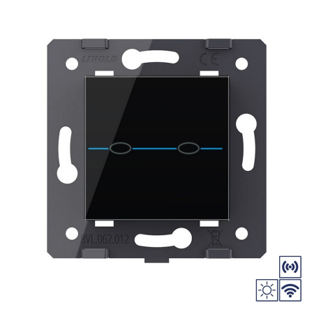 Сенсорный импульсный радиоуправляемый выключатель 2 клавиши Quadro (механизм) Livolo