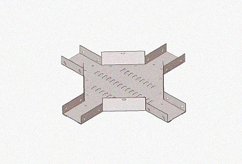 Лоток крестообразный замковый глухой КМЗГ 150х100 УТ1,5, горячее цинкование, S0,8