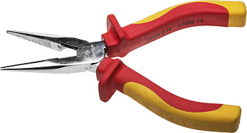 Тонкогубцы "ПРОФИЭЛЕКТРИК", диэлектрические, двухкомпонентная маслобензостойкая рукоятка, до ~1000В, 160мм, Профессионал 22145-3-16 ЗУБР