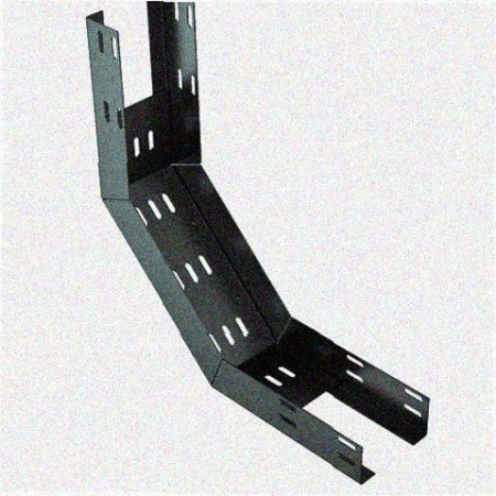 Лоток перфорированный КП 250х80-90 УТ1,5 для поворота трассы вверх на 90, оцинкованный лист S1,5