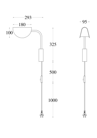 Бра 1*G9 28Вт Черный IP20 Mollis MOD126WL-01B Technical