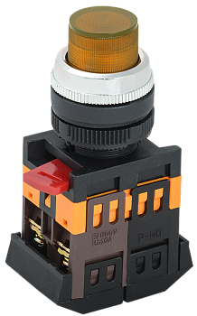 Кнопка ABLFP-22 желтый d=22мм неон/240В 1з+1р IEK