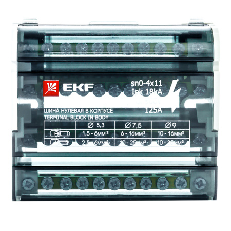 Шина нулевая в корпусе (4х11) PROxima EKF