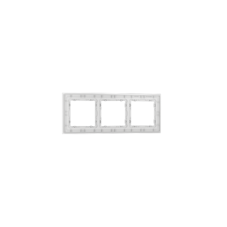 Рамка стеклянная Voltum S70 на 3 поста, (белый, матовый, стекло)