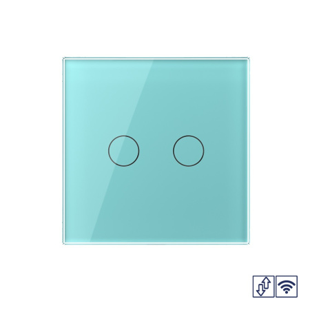 Сенсорный радиоуправляемый выключатель для жалюзи 2 клавиши 1 модуль Зеленый Livolo