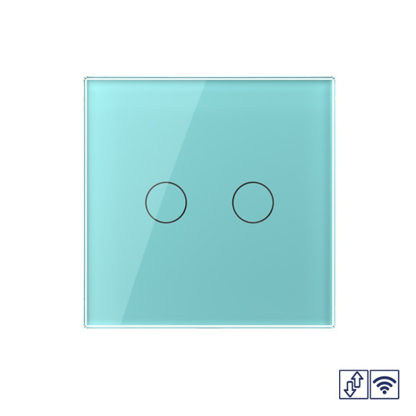 Сенсорный радиоуправляемый выключатель для жалюзи 2 клавиши 1 модуль Зеленый Livolo