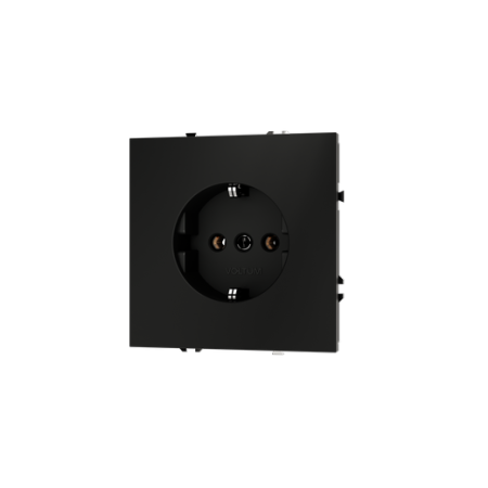 Розетка встраиваемая Voltum S70 с заземлением 16А, (черный матовый)