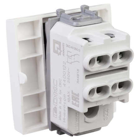 Перекрестный переключатель одноклавишный модульный, "Avanti", "Белое облако", 2 модуля DKC