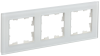 BRITE Рамка 3-мест. РУ-3-2-Бр стекло бел. матовый IEK