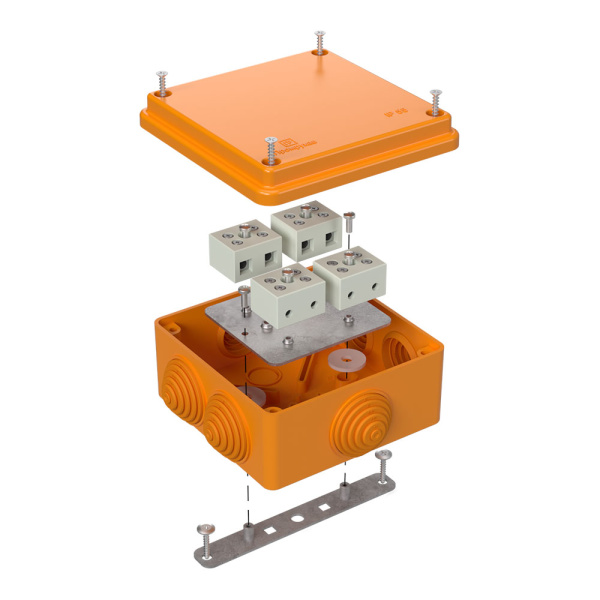Коробка огнестойкая для о/п 40-0300-FR6.0-8 Е15-Е120 100х100х50 RAL2004 Промрукав (17 шт/уп)