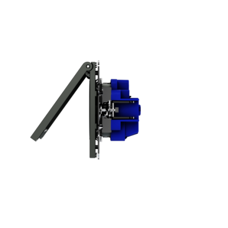 Розетка встраиваемая Voltum S70 с заземлением, защитными шторками и крышкой 16А, (титан)