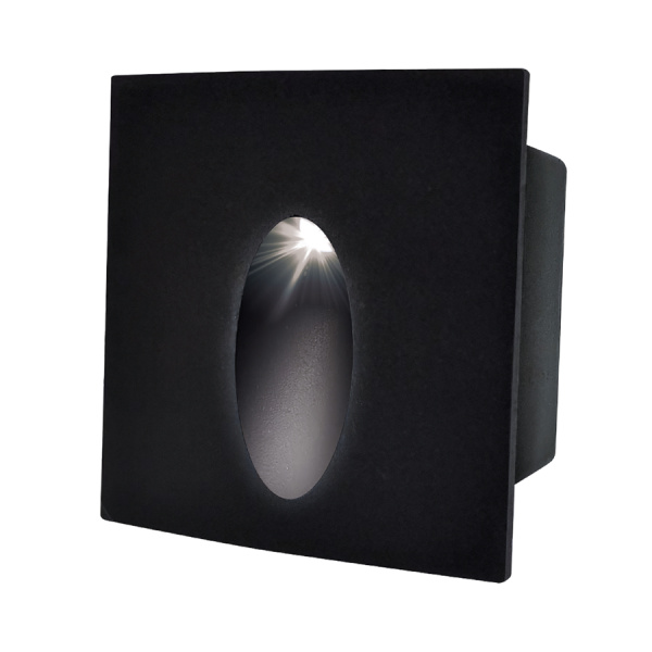 Светильник для ступеней 3Вт 5000К Металл Черный Квадрат Капля GSTL-S1-3BT-5K General