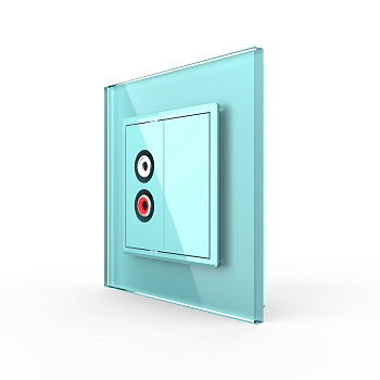 Розетка аудио RCA "2-ой тюльпан" Зеленая Livolo