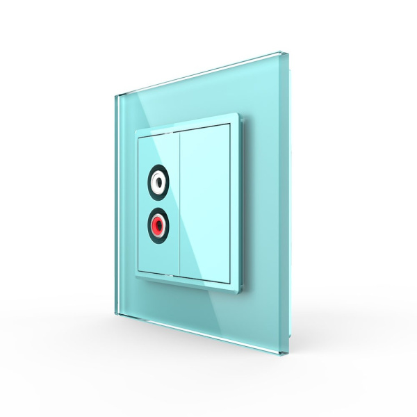 Розетка аудио RCA "2-ой тюльпан" Зеленая Livolo Розетка аудио RCA "2-ой тюльпан" Зеленая Livolo