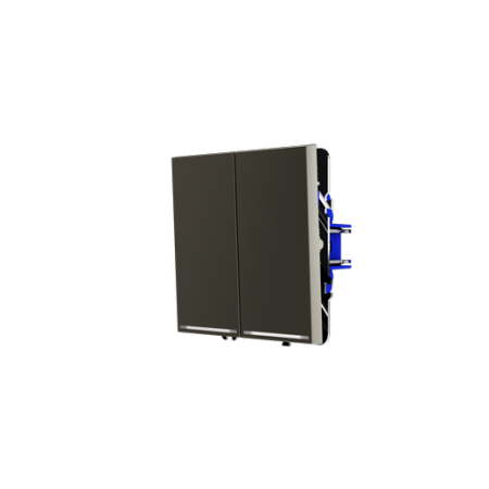 Проходной переключатель встраиваемый Voltum S70 двухклавишный с подсветкой 10А, (шелк)