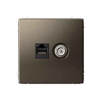 ARTGALLERY РОЗЕТКА двойная ТВ + компьютерная RJ45, кат. 5Е, МОККО Systeme Electric