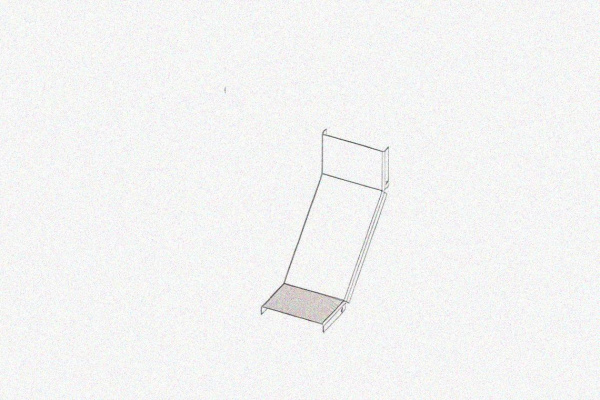 Крышка лотка КЛП 150х65-90 УТ1,5 для поворота трассы вверх на 90, оцинкованный лист S1,5