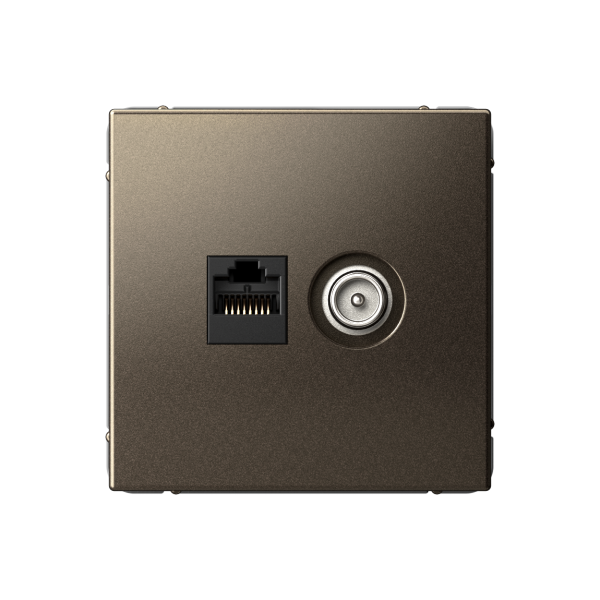 ARTGALLERY РОЗЕТКА двойная ТВ + компьютерная RJ45, кат. 5Е, МОККО Systeme Electric ARTGALLERY РОЗЕТКА двойная ТВ + компьютерная RJ45, кат. 5Е, МОККО Systeme Electric