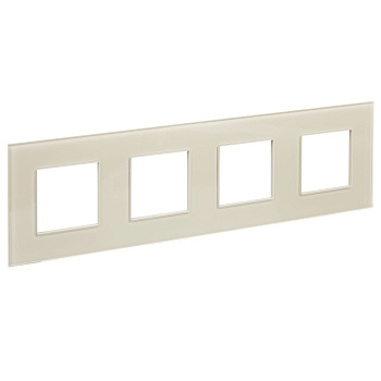 SKANDY Рамка 4-местная SK-F24B стекло беж. IEK