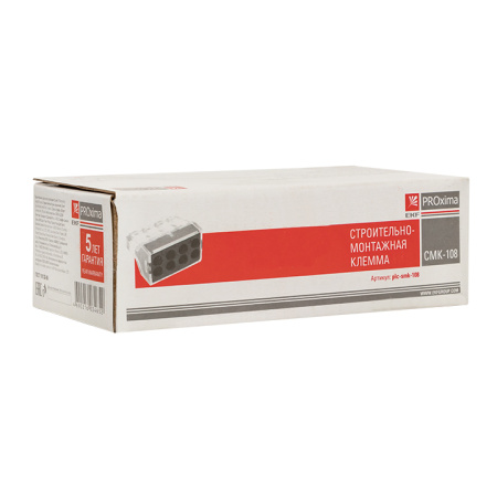 Строительно-монтажная клемма СМК 773-108 8 отверстий 1,0-2,5мм2 (50шт) PROxima EKF