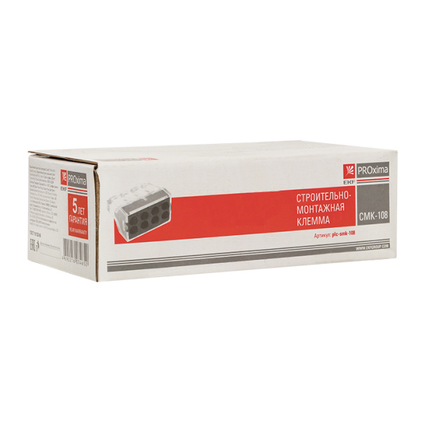 Строительно-монтажная клемма СМК 773-108 8 отверстий 1,0-2,5мм2 (50шт) PROxima EKF