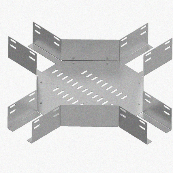 Лоток крестообразный перфорированный КМ 300х65 УТ1,5, горячее цинкование, S1,0