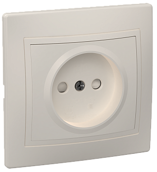 Розетка 1-местная РСш10-2-ККм без з/з с защитной шторкой 10А КВАРТА кремовый IEK Розетка 1-местная РСш10-2-ККм без з/з с защитной шторкой 10А КВАРТА кремовый IEK