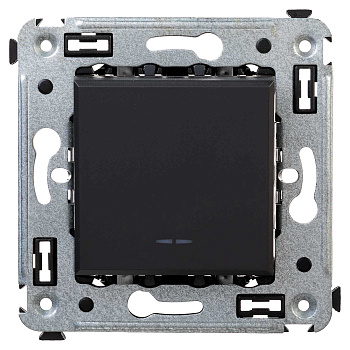 Переключатель одноклавишный в стену, "Avanti", "Черный матовый" DKC