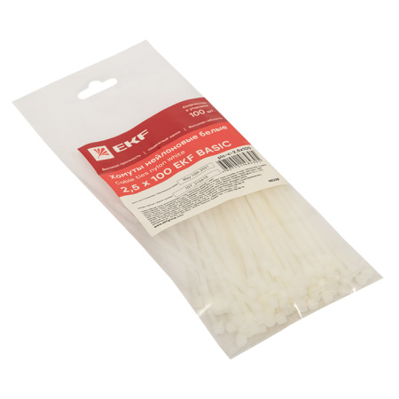 Хомут нейлоновый (2,5х100) (100шт) Basic EKF