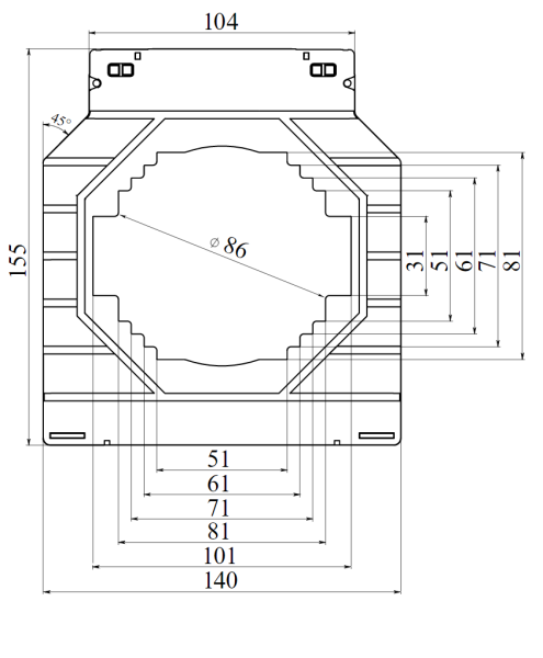 Трансформатор тока CT100 2000/5А, класс точности-0.2, мощность -15ВА DKC Трансформатор тока CT100 2000/5А, класс точности-0.2, мощность -15ВА DKC