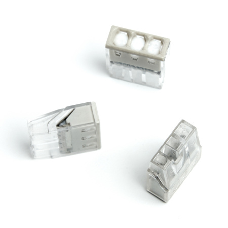 Клемма монтажная 3-проводная с пастой STEKKER для 1-жильного проводника, LD2273-243 (5 штук в упаковке)