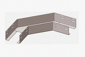 Лоток угловой глухой КГГ 300х50-90 У3 поворот на 90, окрашенный, S1,5