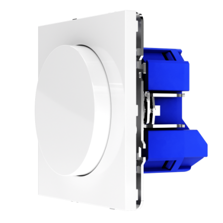 Светорегулятор встраиваемый Voltum S70 поворотно-нажимной 600 Вт, (белый глянцевый)